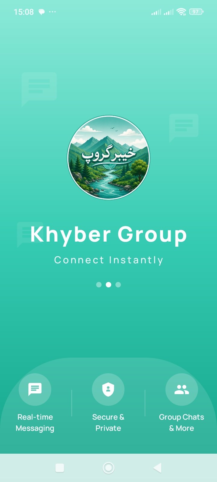 Khyber Group welcome screen